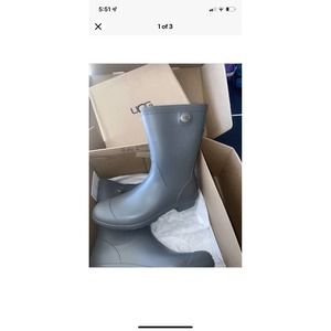 UGG Sienna Matte Women's Waterproof Slip on Rainboots 1100510, gray, Size 10.0